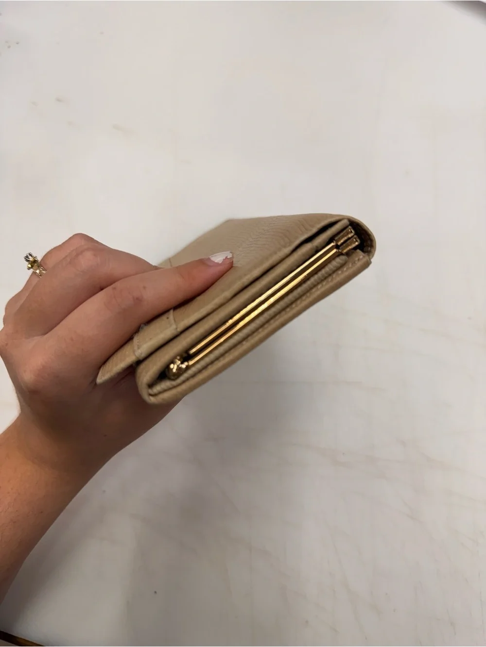 Vintage Pierre Cardin Tan Leather Slim Clutch Long Wallet